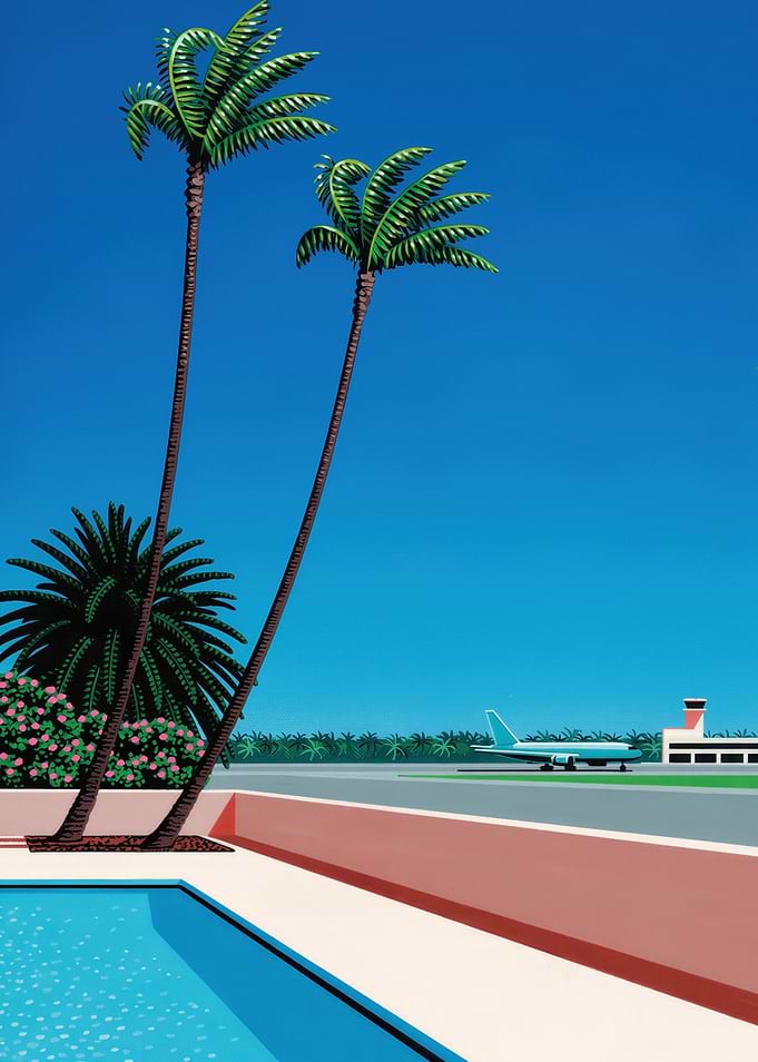 Hiroshi Nagai Palm Trees & Airplane