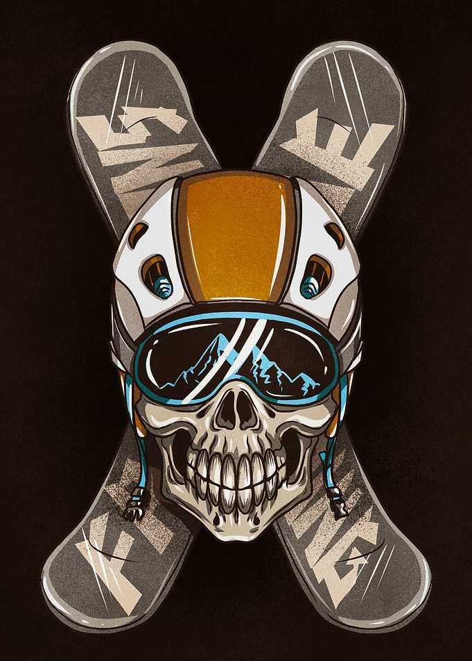 Skull Snowboarder