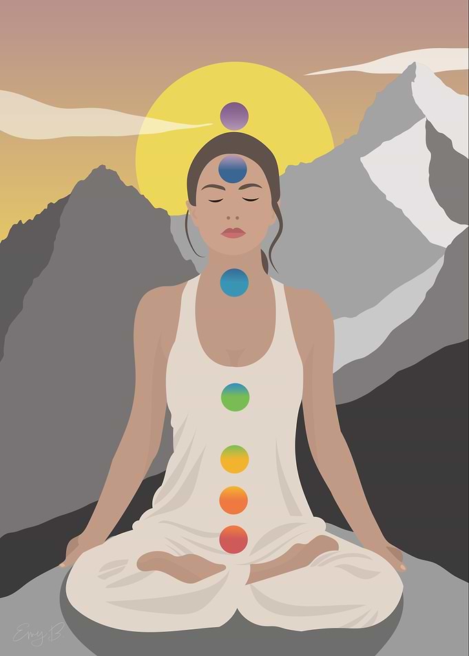 Chakra Meditation Illustration