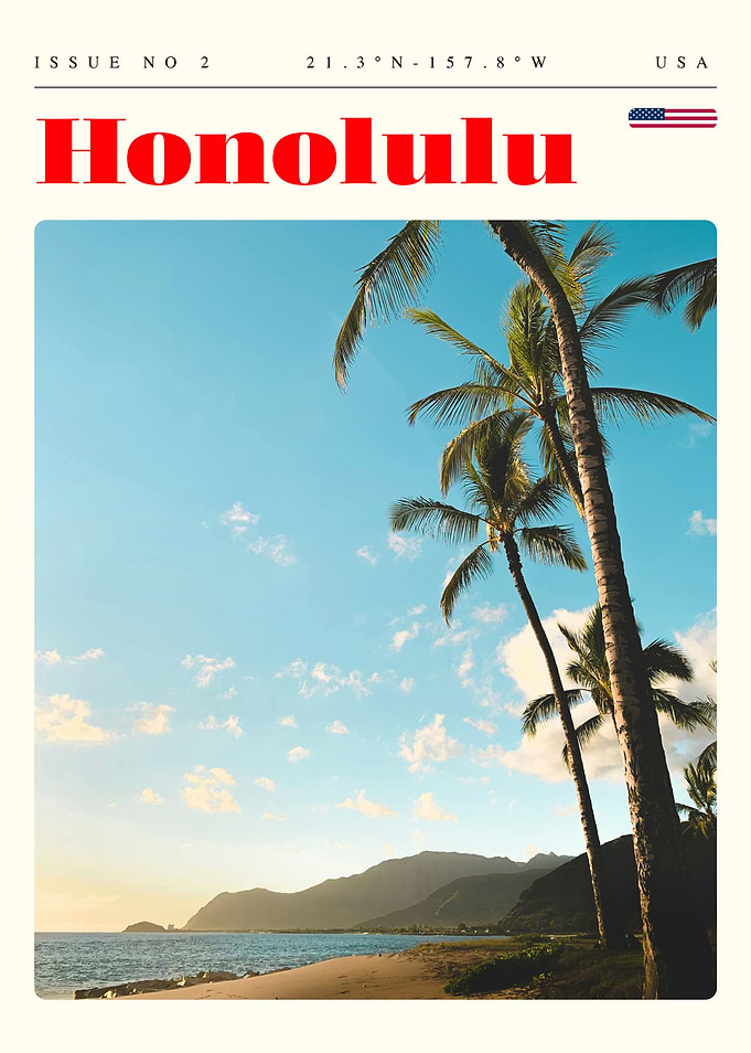 Honolulu Hawaii Travel Art Poster