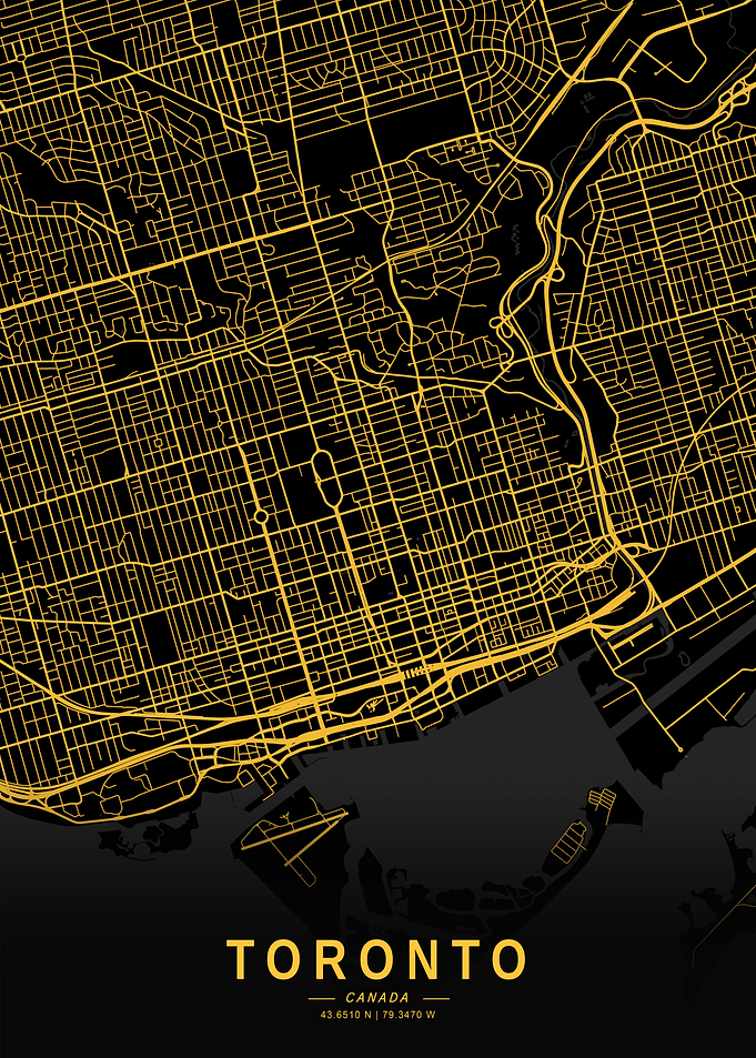 Golden Toronto City Map