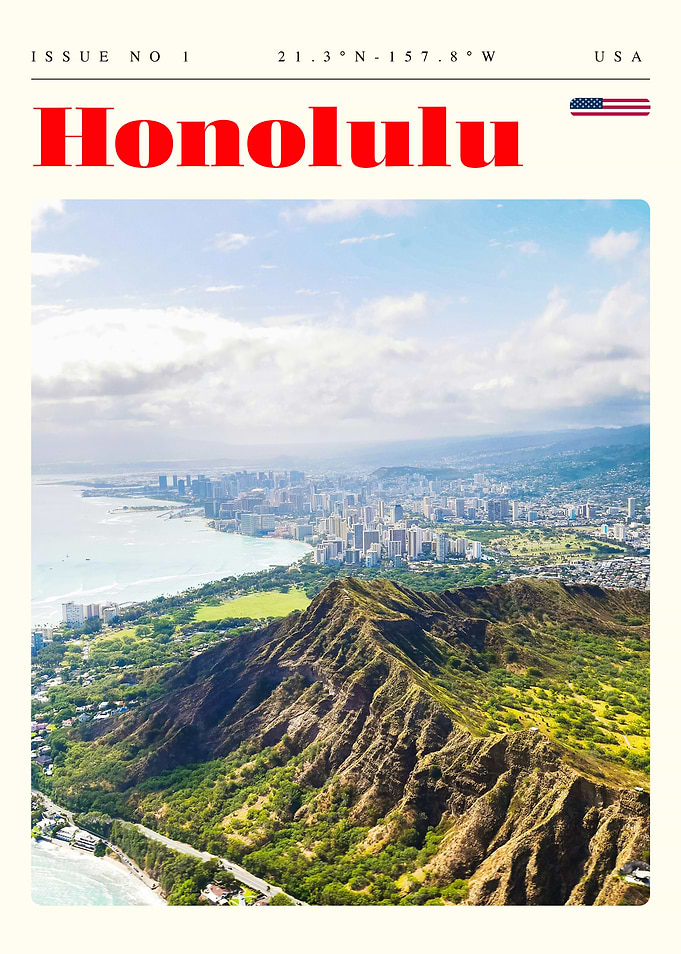 Honolulu Hawaii Travel Art Poster