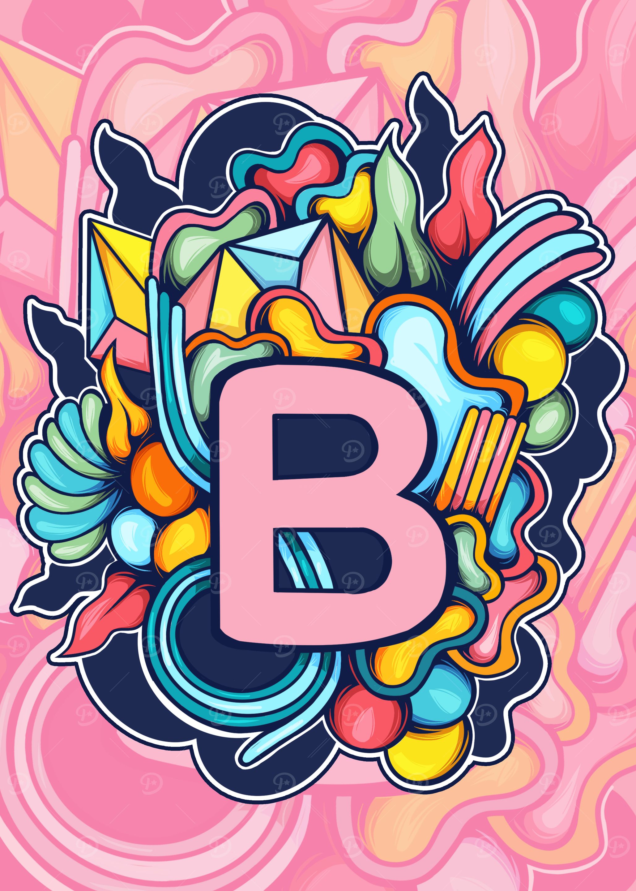 Colorful Letter B Art