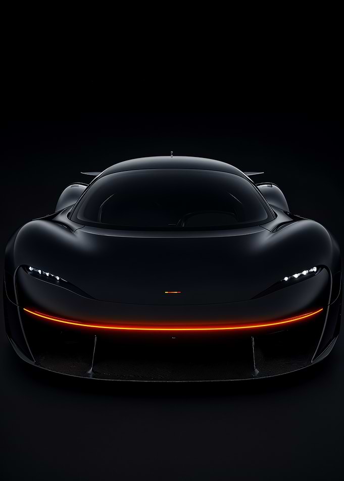 Black Sports Car Front View