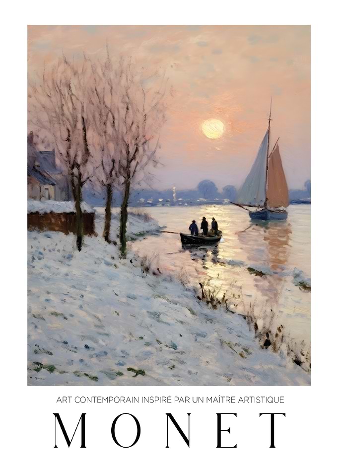 Monet Inspired Winter Sunset