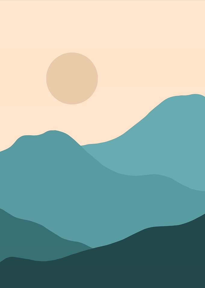 Minimalist Mountain Sunset