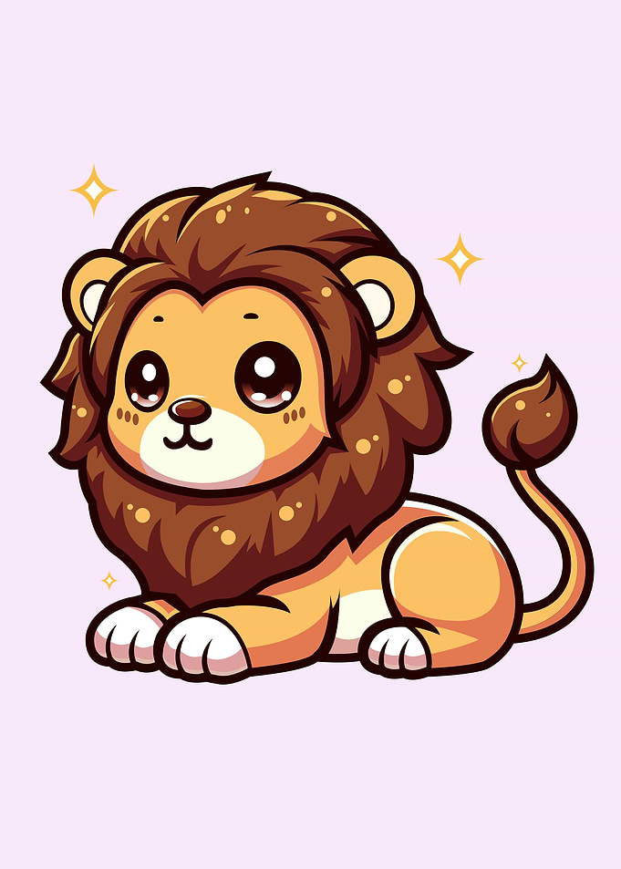 Cute Cartoon Lion Animals