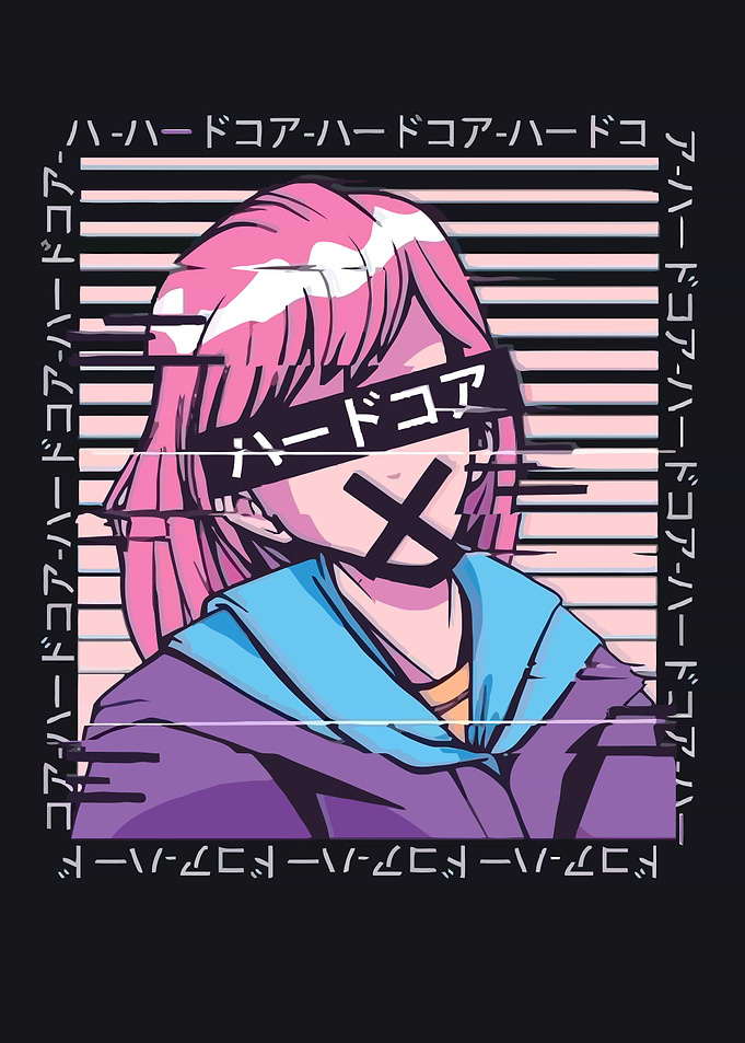 Anime Girl Glitch Art