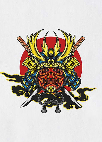 Samurai Mask Illustration