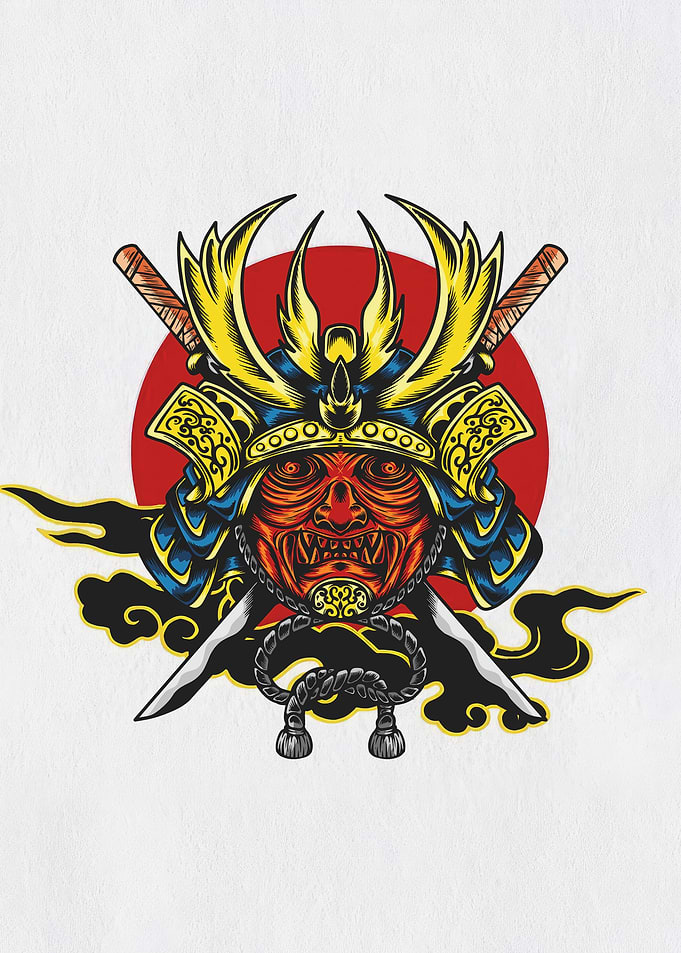 Samurai Mask Illustration