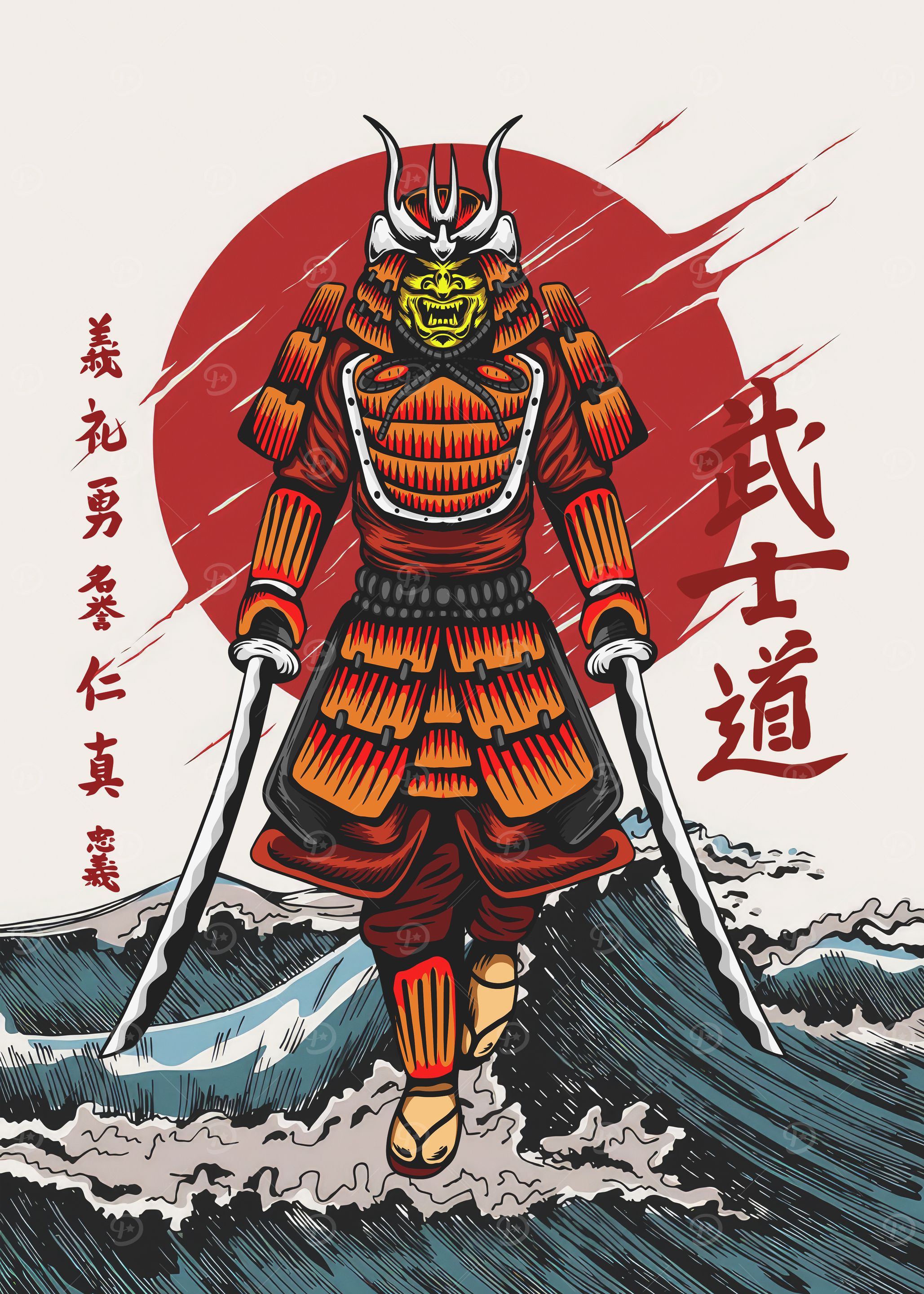 Samurai Warrior Illustration