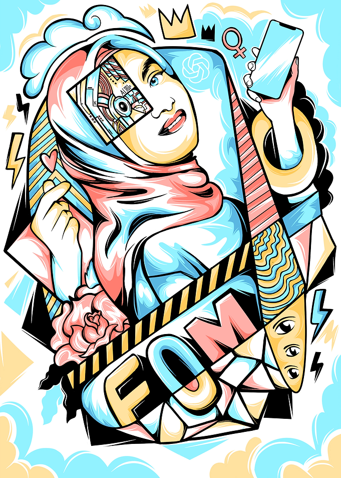 Digital Art of Woman in Hijab