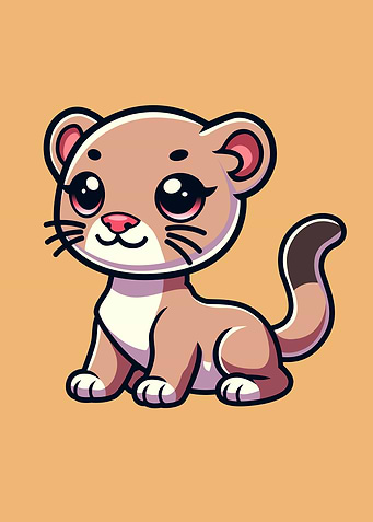 Cute Cartoon Cougar Cat Animals