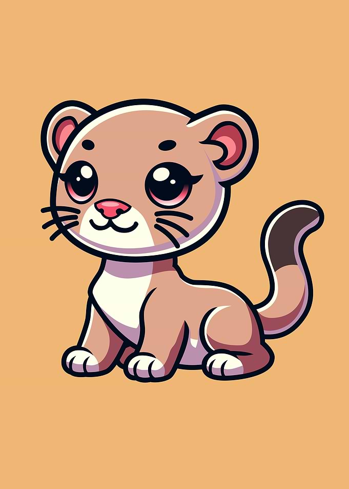 Cute Cartoon Cougar Cat Animals