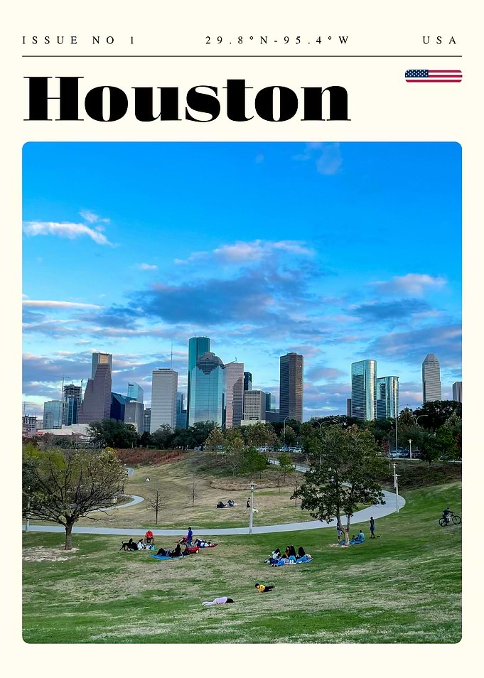 Houston Texas Travel Art Poster