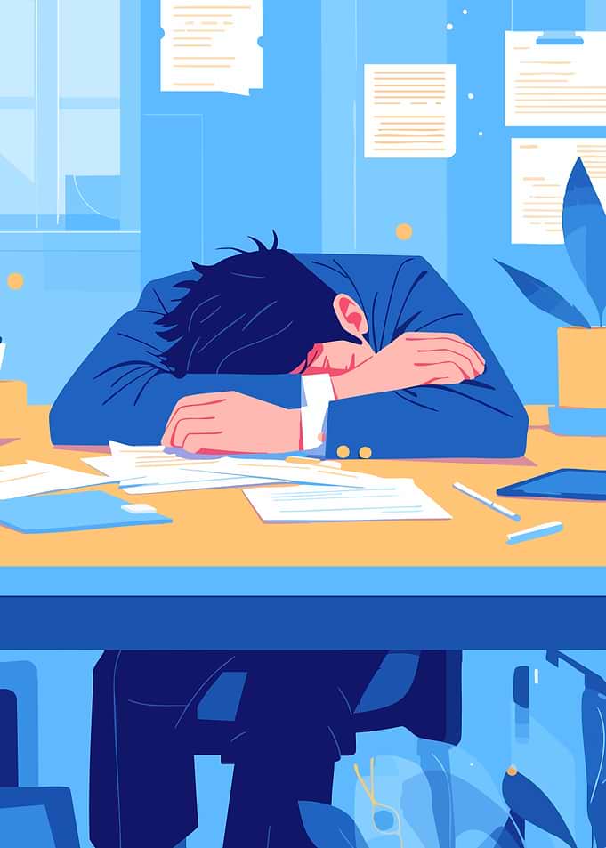 Tired at Work Minimalist Art