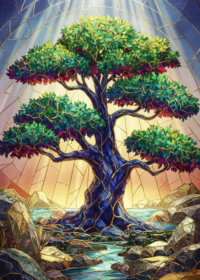 Stained Glass Royal Tree