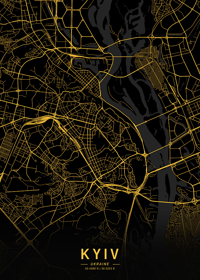 Golden Kyiv City Map