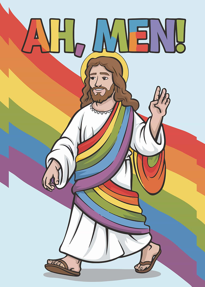 Jesus with Rainbow Robe