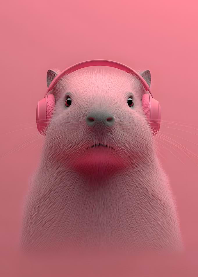 Pink Cute Capybara