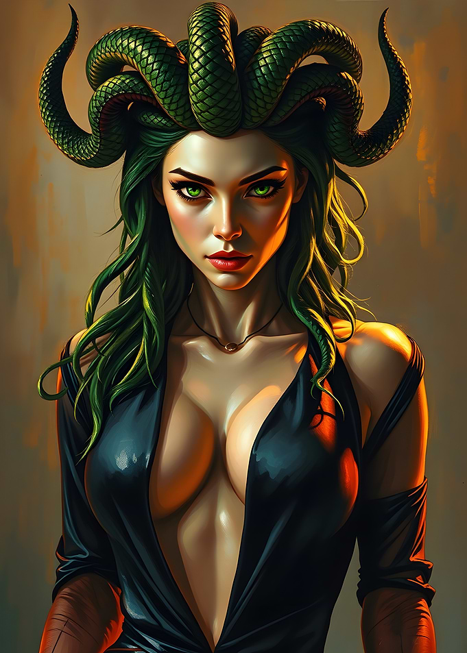 Gorgon with Snake Crown