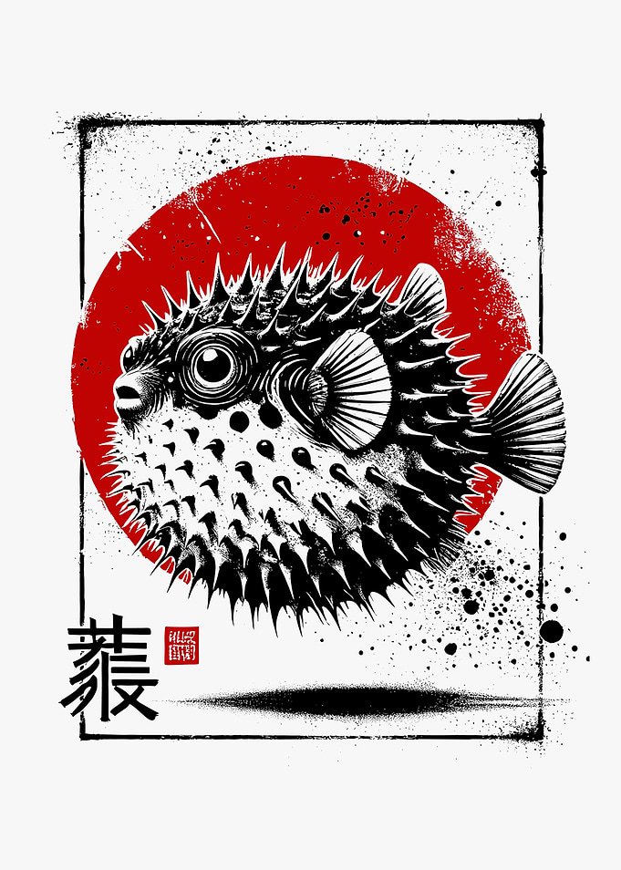 Pufferfish Japanese Art