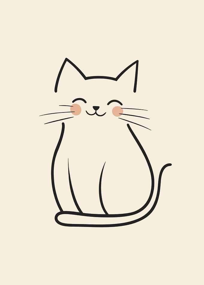 Smiling Cat Illustration