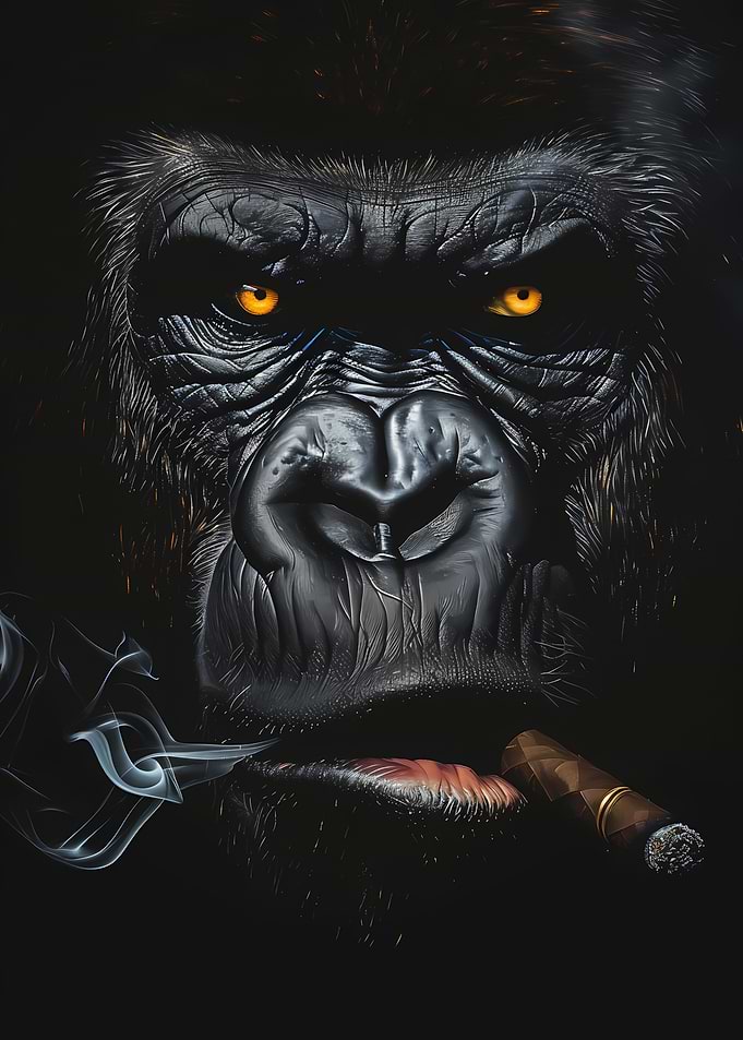 Gorilla Smoking Cigar