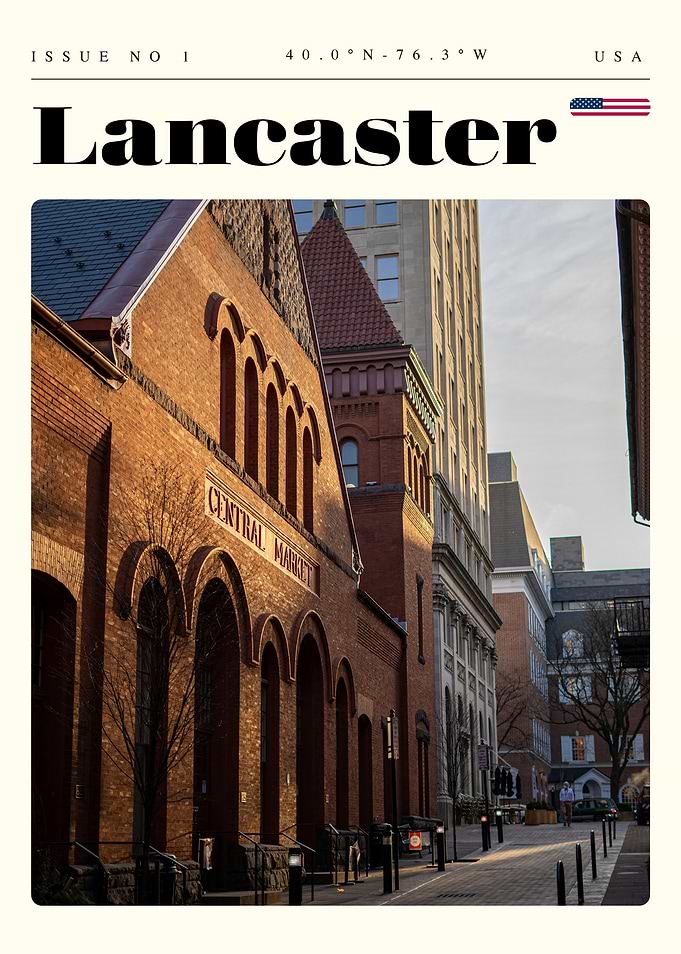 Lancaster Pennsylvania Travel Art Poster
