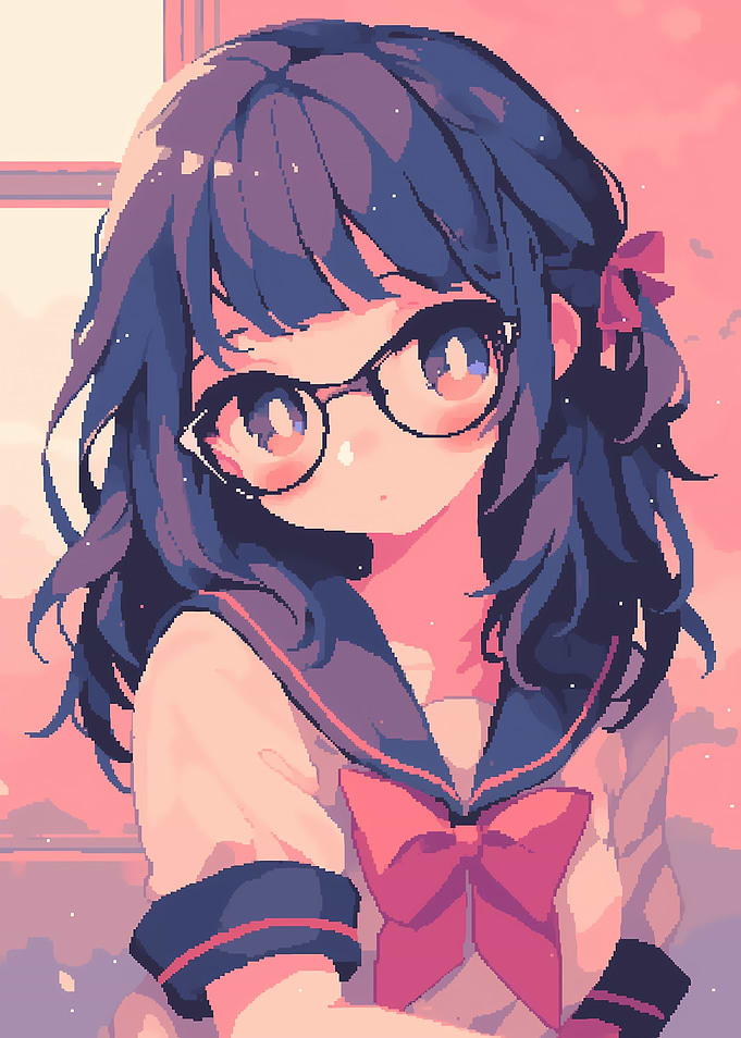 Anime Girl with Glasses