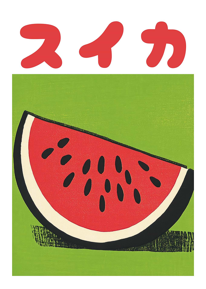 Watermelon Japanese Art Print