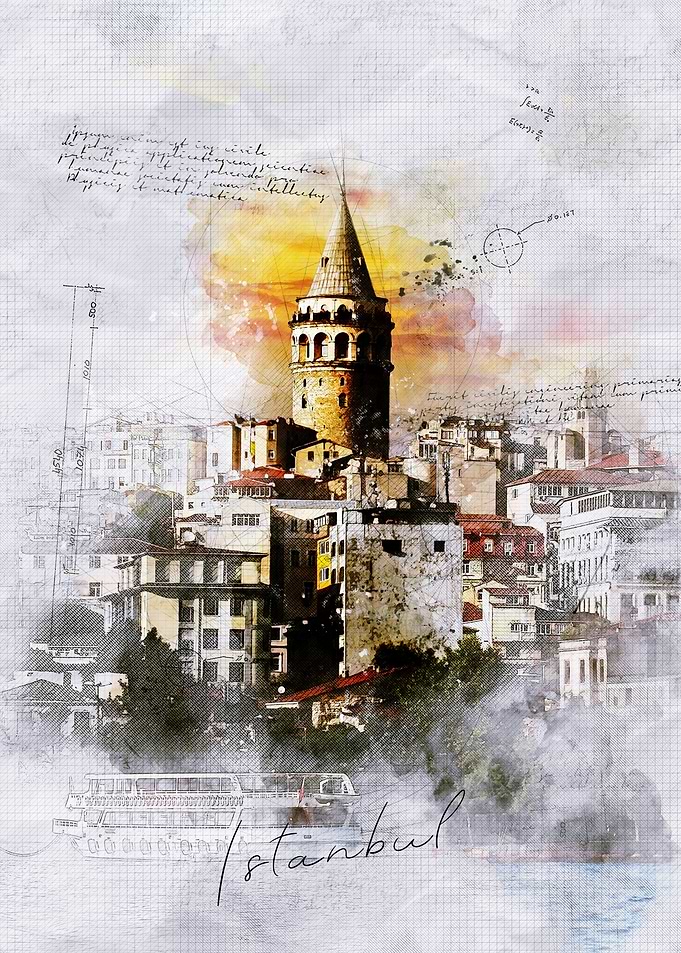 Galata Tower Istanbul Metal Poster | Premium Displate Wall Art