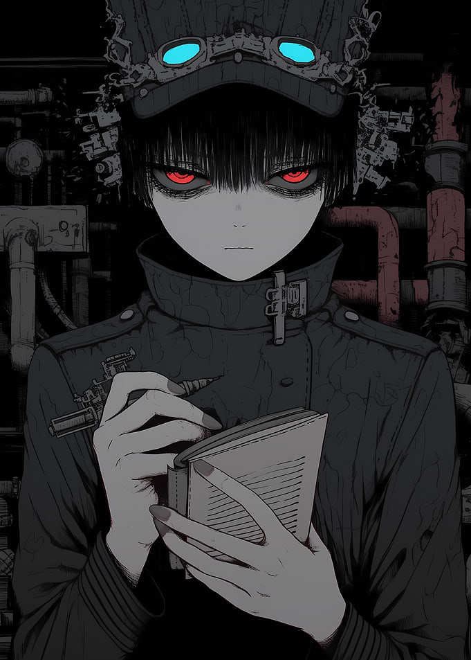 Anime Character with Red Eyes