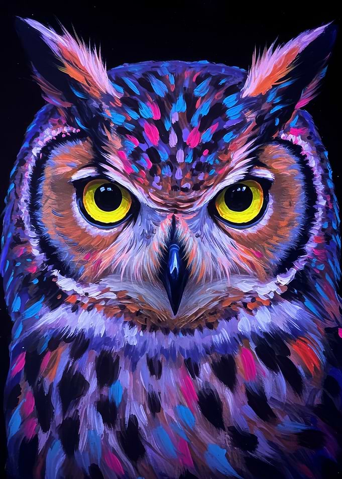 Colorful Owl Portrait