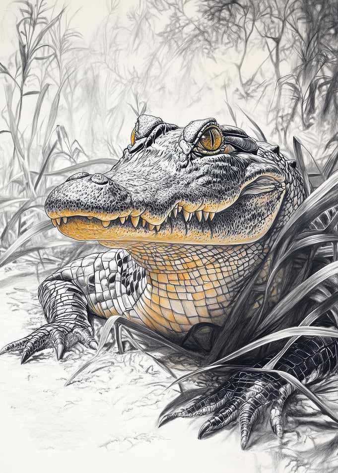 Alligator in the Grass