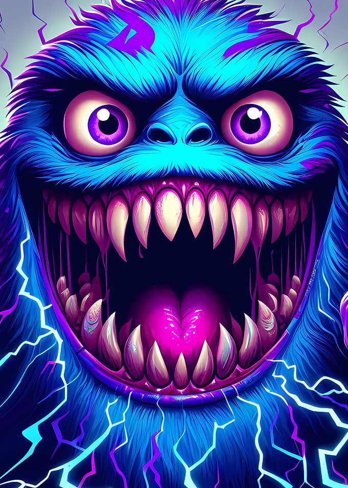 Blue Furry Monster
