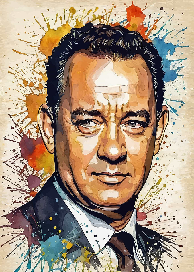 Tom Hanks Watercolor Portrait