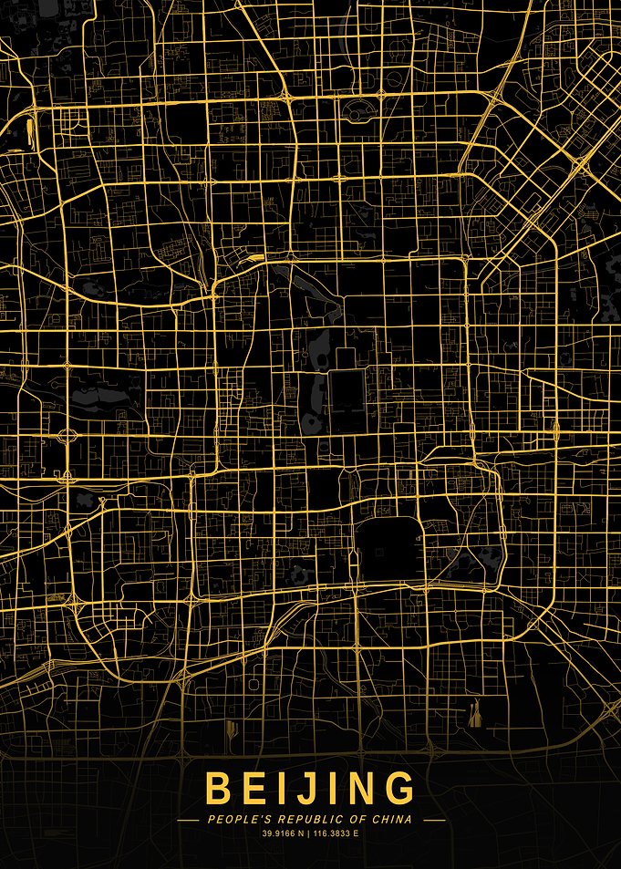 Golden Beijing City Map