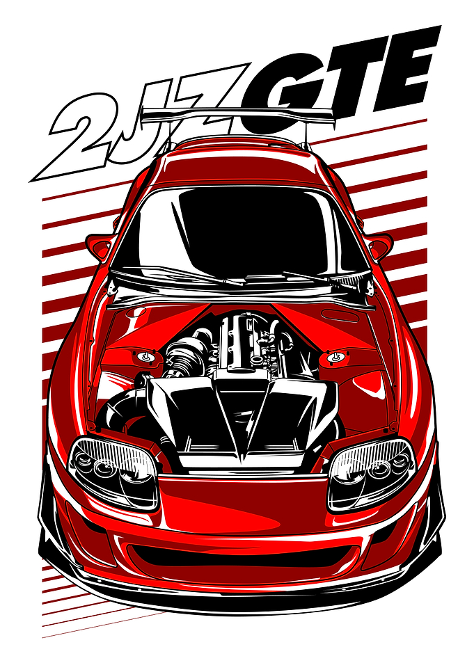 Red Toyota Supra 2JZGTE