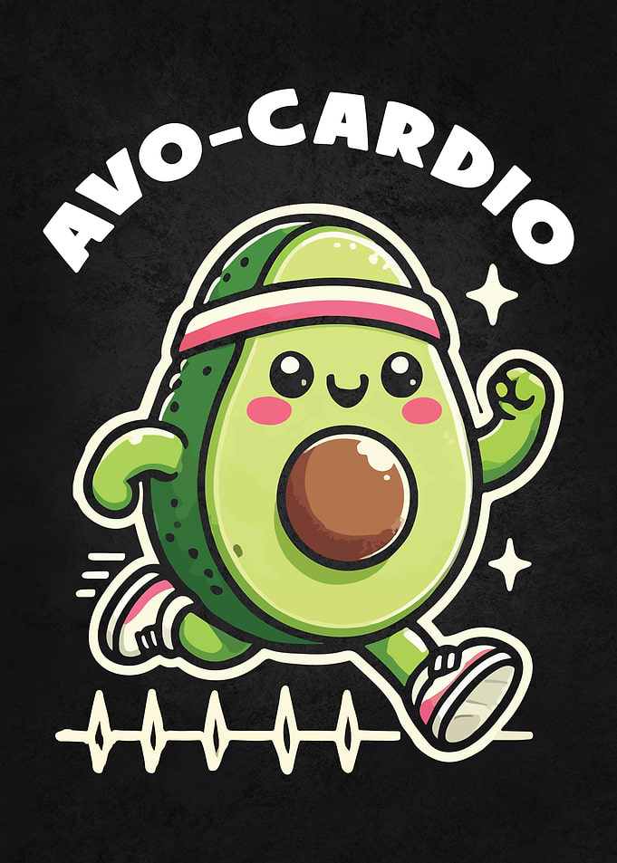 Avo-Cardio – Funny Avocado Running Workout Pun