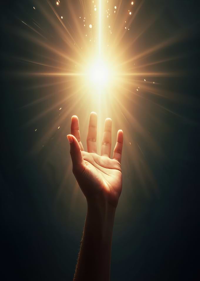 Hand Reaching for Light
