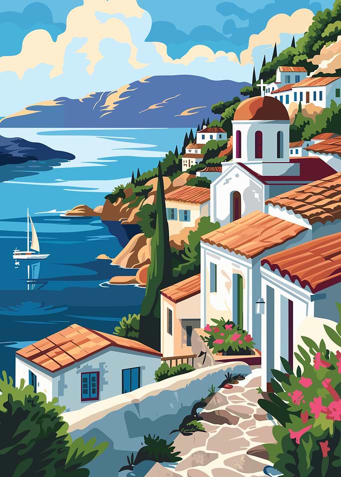 Greek Island Landscape