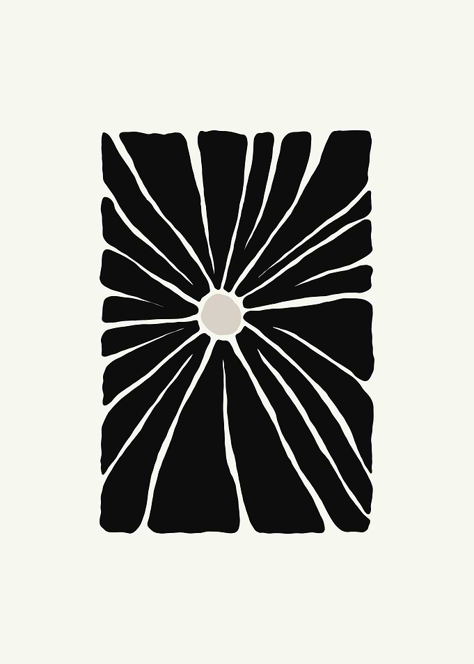 Black and White Sunburst