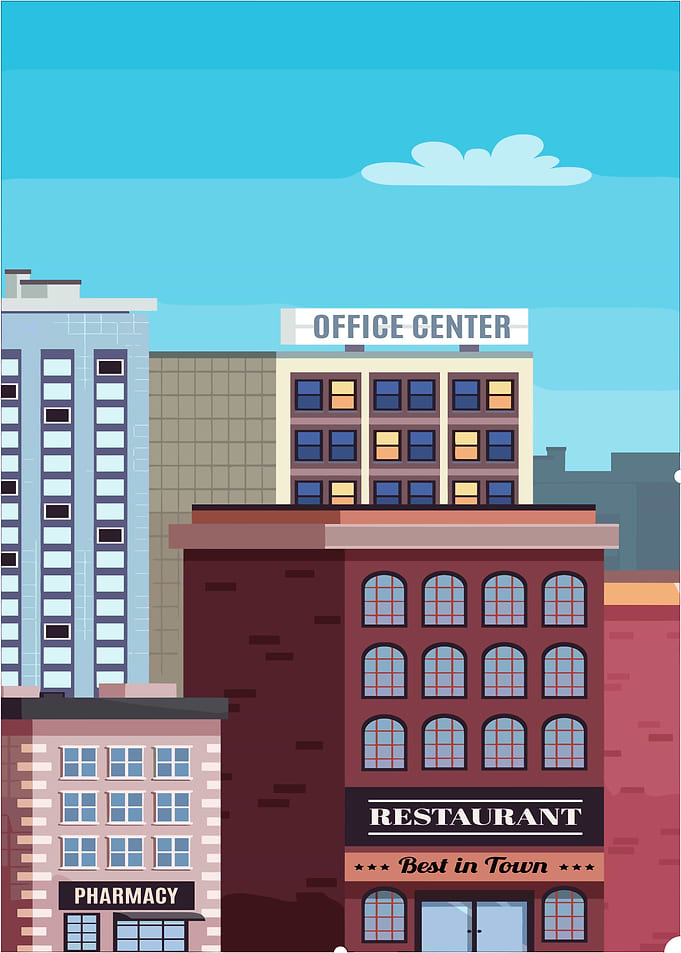 Cityscape with Office Center