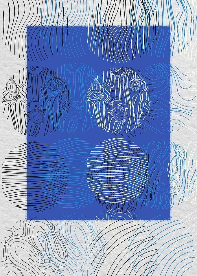 Abstract Blue and White Lines