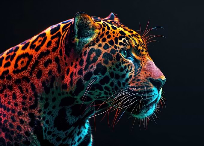 Neon Leopard Portrait