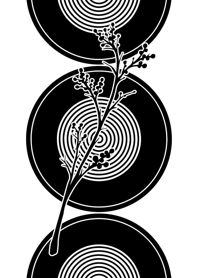 Black and White Floral Design
