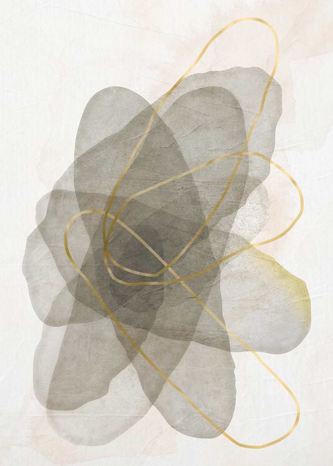 Abstract Watercolor with Gold