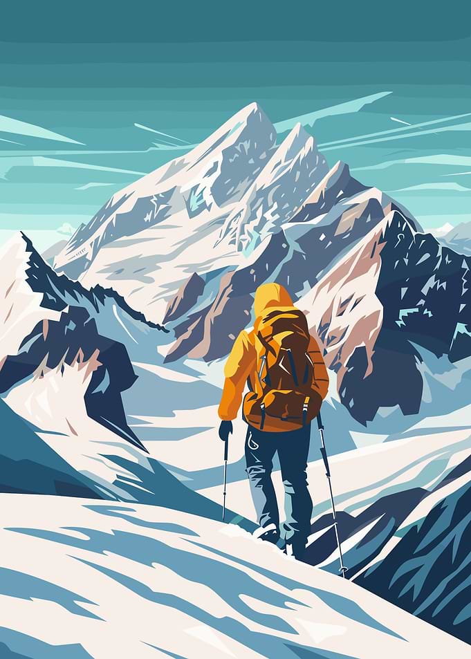Snowy Mountain Climber