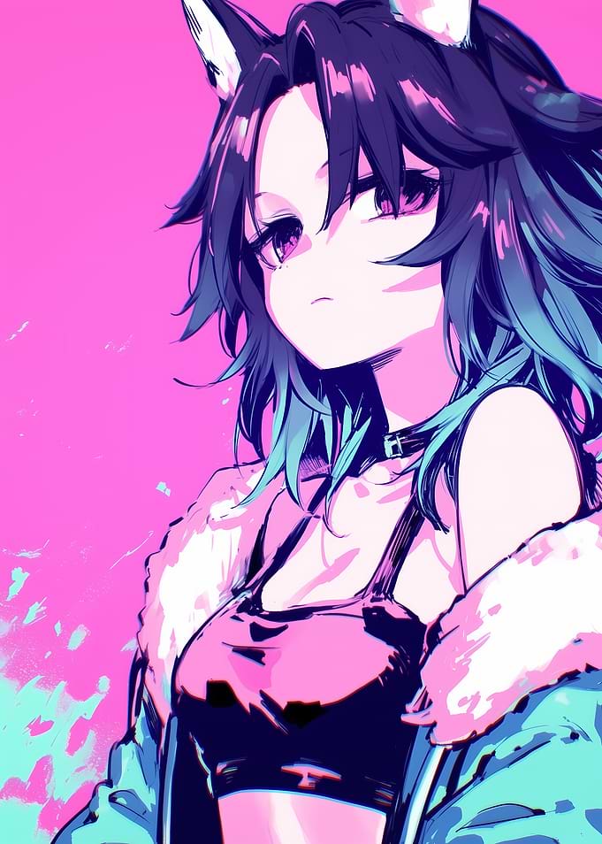 Anime Girl with Cat Ears